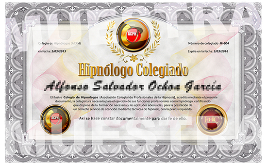 acreditación hipnólogo colegiado
